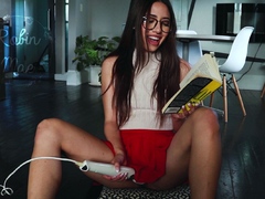 Lovely Amateur teen brunette masturbating outdoor