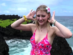 Blonde teens naughty public masturbation outdoors